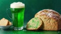 Patricks Day, traditional treats, Irish Soda Bread and green beer