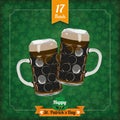 St. Patricks Day Vintage Cover 2 Beer Glasses