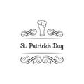 St. Patricks Day Vintage Holiday Badge Design. Vector Greetings Card Design. Saint Patricks Day Background.