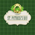 St. Patricks Day vintage holiday badge design. Vector illustration