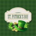 St. Patricks Day vintage holiday badge design. Vector illustration