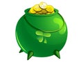 St patricks green magic pot illustration - Saint patrick isolated on a white background