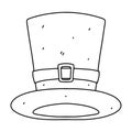 St. Patricks hat in hand drawn doodle style. Vector illustration isolated on white.