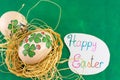 St. Patrics day inspired Easter eggs happy Easter card