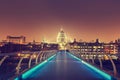 St. Paul Cathedral and millennium bridge, London Royalty Free Stock Photo