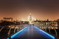 St. Paul Cathedral and millennium bridge, London Royalty Free Stock Photo