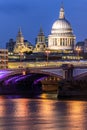 London St paul cathedral sunset Royalty Free Stock Photo