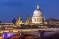 London St paul cathedral sunset Royalty Free Stock Photo