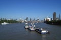 St Paul Cathedral, 30 St Mary Axe, Tower 42, The Black friars Bridge over River Thames in London, England Royalty Free Stock Photo