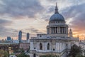 St Paul cathedral during sunset, London, United Kingd Royalty Free Stock Photo