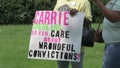 Protest for people who have been wrongly incarcerated.