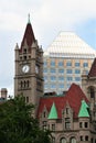 St Paul Minnesota  Skyline with red roof and clock tower Royalty Free Stock Photo