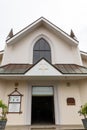 St. Paul`s Anglican Cathedral front view, Victoria, Mahe Island, Seychelles