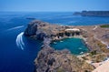 St. Paul's bay in Lindos Royalty Free Stock Photo