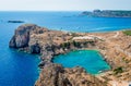 St Paul`s bay in Rhodes Island, Greece Royalty Free Stock Photo