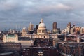 St Paul`s Cathderal dome on London skyline on cloudy day Royalty Free Stock Photo