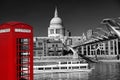 St Paul s Cathedral with boat in London, England Royalty Free Stock Photo