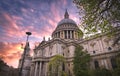 St. Paul`s Cathedral in central London, UK Royalty Free Stock Photo