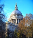 St. Paul`s Cathedral dome London Great Britain in Autumn Royalty Free Stock Photo