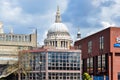 St. Paul`s Cathedral dome seen from Thames river, London, UK Royalty Free Stock Photo