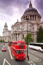 St. Paul's Cathedral and double-deckers Royalty Free Stock Photo