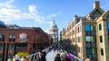 Millennium Bridge and St Paul`s Cathedral, London, UK Royalty Free Stock Photo