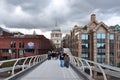 St. Paul`s Cathedral and Millenium bridge, London, UK Royalty Free Stock Photo