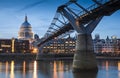 St Paul's Cathedral and the millennium bridge, London, UK