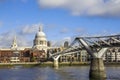 St Paul's cathedral and Millennium bridge, London Royalty Free Stock Photo