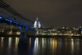 St Paul's Cathedral and Millennium Bridge Royalty Free Stock Photo