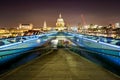 St Paul`s Cathedral from the Millennium bridge over river Thames, London, United Kingdom. Royalty Free Stock Photo