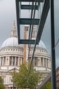 St Paul's Cathedral reflected in an office block Royalty Free Stock Photo