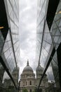 St Paul's Cathedral reflected in an office block Royalty Free Stock Photo