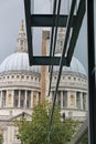 St Paul's Cathedral reflected in an office block Royalty Free Stock Photo