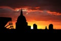 St Paul's cathedral at sunset