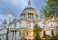 St. Paul`s Cathedral at sunset, London, UK Royalty Free Stock Photo