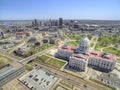 St. Paul is the State Capitol of Minnesota seen from above by Drone