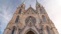 St. Paul's Church or Paulskirche timelapse. Looking up perspective. Munich, Bavaria, Germany. Royalty Free Stock Photo