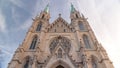 St. Paul's Church or Paulskirche timelapse. Looking up perspective. Munich, Bavaria, Germany. Royalty Free Stock Photo