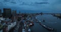 St. Pauli Landungsbrucken, St. Pauli Landing Bridges passenger terminal in Hamburg, Germany. Pontoons and tourist boats