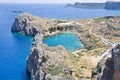 St. Pauls Bay in Lindos, Greece Royalty Free Stock Photo