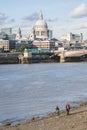 St Pauls cathedral from across the Thames. Royalty Free Stock Photo