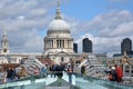 St Pauls Cathedral as view from Millennium Bridge Royalty Free Stock Photo