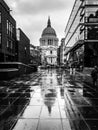 St Pauls Cathedral Heavy Rain.London Royalty Free Stock Photo