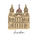 St. Pauls Cathedral, London vector illustration Royalty Free Stock Photo