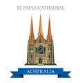 St Pauls Cathedral Melbourne Australia vector flat landmarks Royalty Free Stock Photo