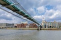 St Pauls Cathedral and Millennium Bridge in London Royalty Free Stock Photo