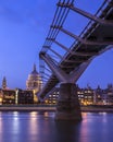 St. Pauls Cathedral and the Millennium Bridge in London Royalty Free Stock Photo