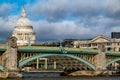 St Pauls Cathedral And Southwark Bridge Over The River Thames Bankside London Royalty Free Stock Photo