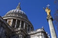 St. Pauls Cathedral and Statue of Saint Paul in London Royalty Free Stock Photo